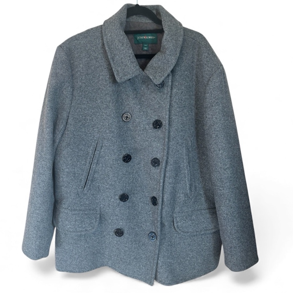 J. Crew Alwayd Mens Thinsulate Double Brrasted Dock Peacoat